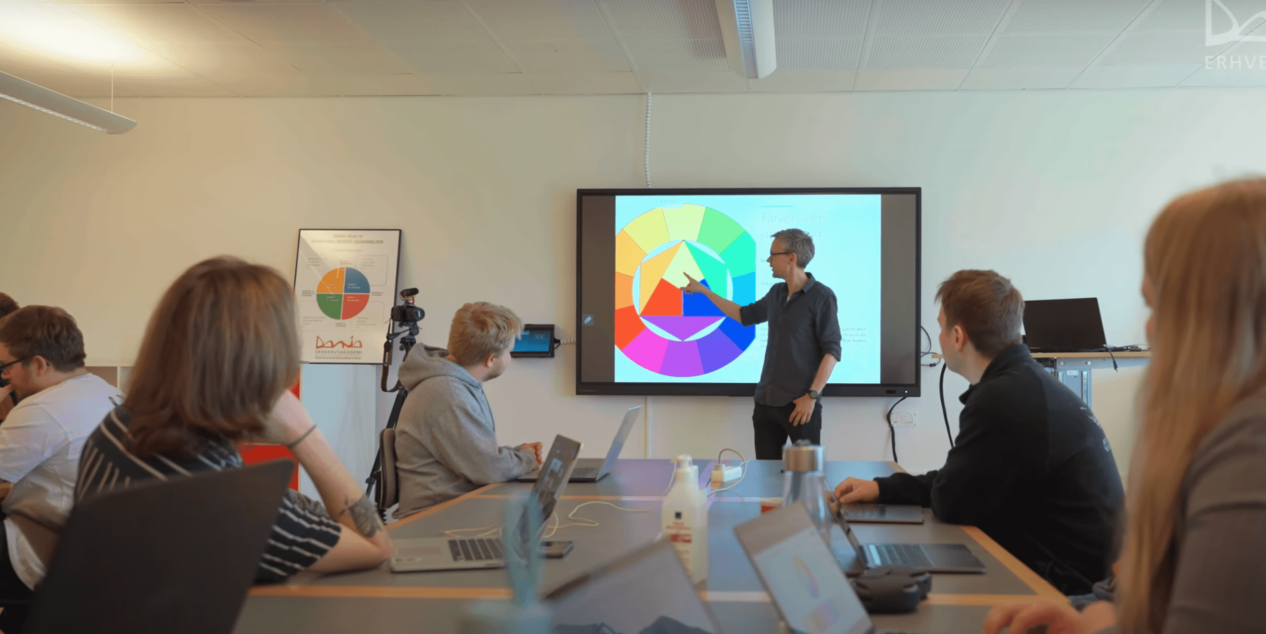 Multimediedesigner studerende til lektion.